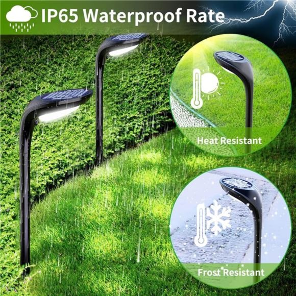 150 Lumen Bright Solar Outdoor Lights,4 Pack Solar Pathway Lights Waterproof - Picture 5 of 7